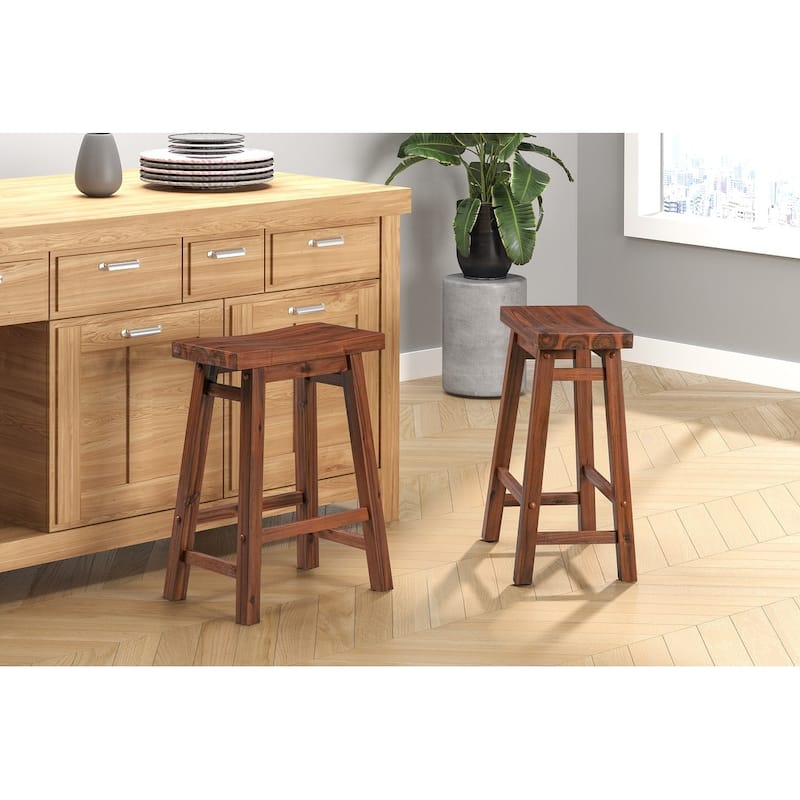 Sonoma Backless Saddle Stool - Set of 2 - Chestnut - Counter Height