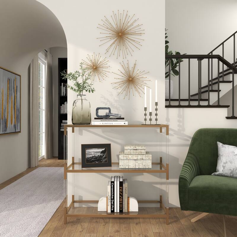 Gold Metal 3D Starburst Home Wall Decor (Set of 3)