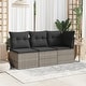 preview thumbnail 142 of 152, vidaXL Patio Sofa with Cushions Outdoor Seating Sectional Sofa Poly Rattan