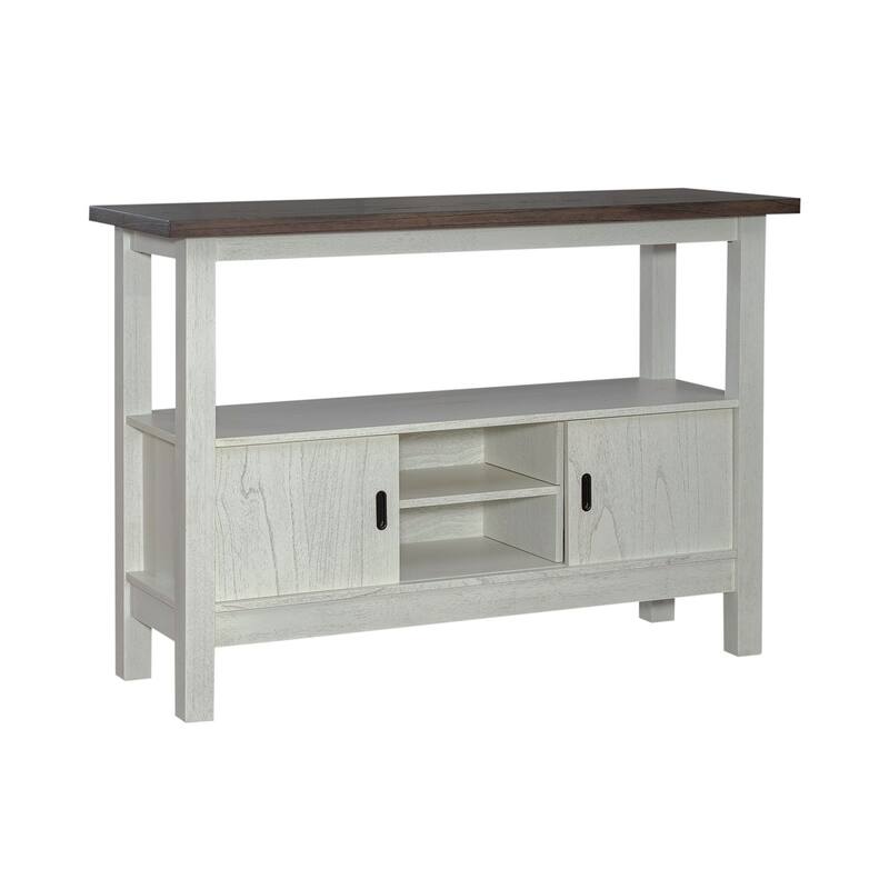 Brook Bay Textured White & Carbon Gray Sideboard