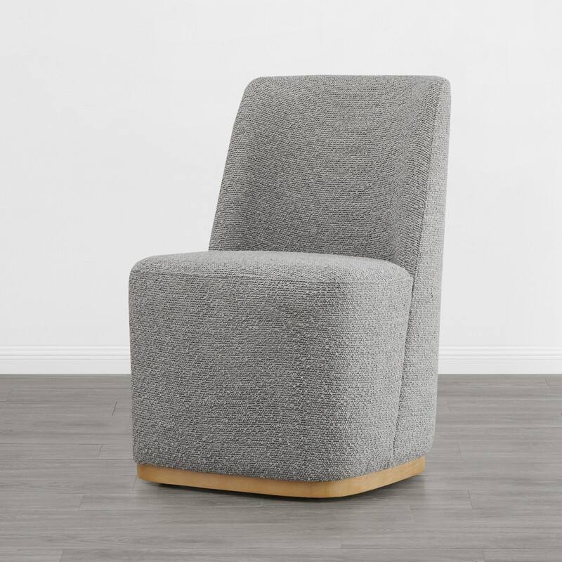Brian Modern Dining Chairs with Casters&Wood Base Set of 2