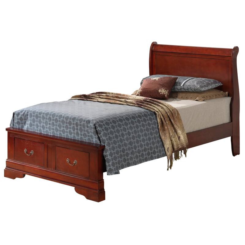 Glory Furniture Louis PhillipeStorage bed - Cherry - Twin