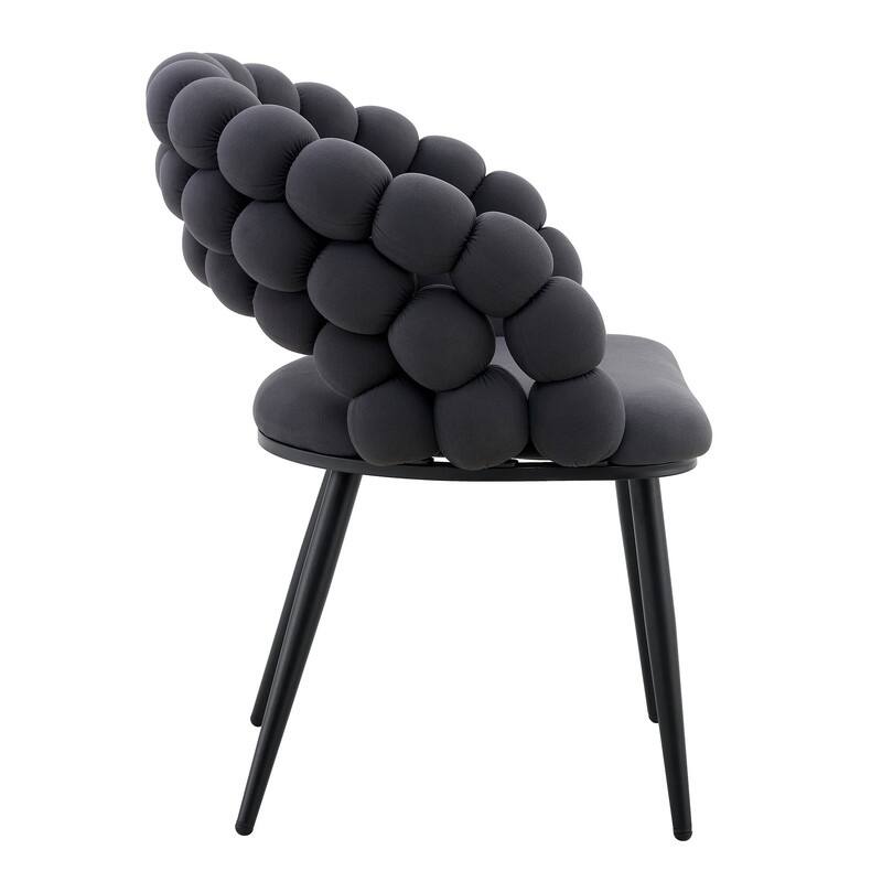 Set of 2 Velvet Bubble Link Chairs - Modern Sculptural Seating for Dining & Living Rooms