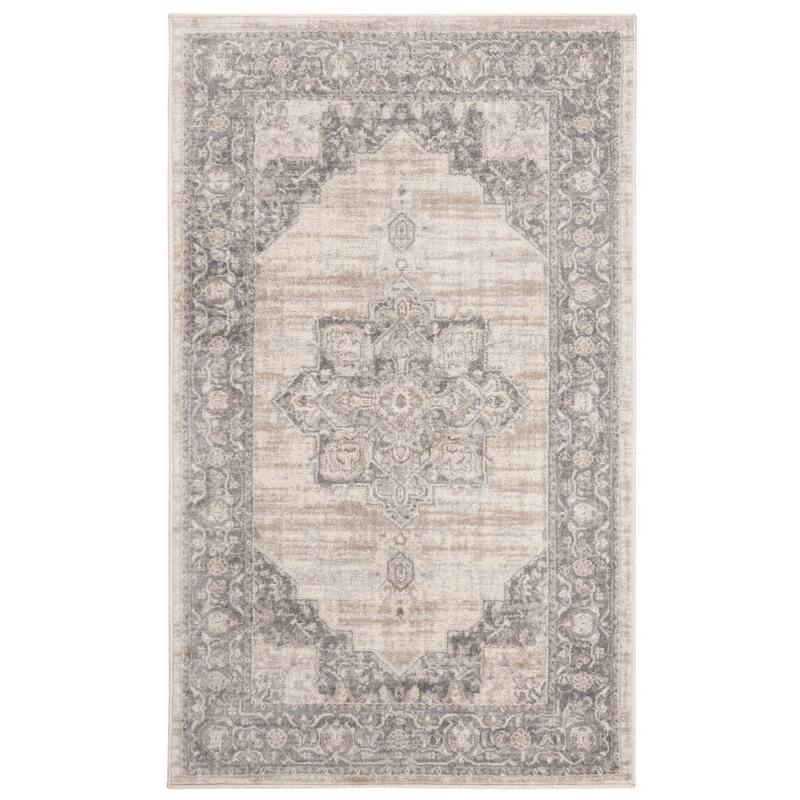 SAFAVIEH Brentwood Clara Traditional Oriental Medallion Rug - 2' x 4' - Cream/Grey