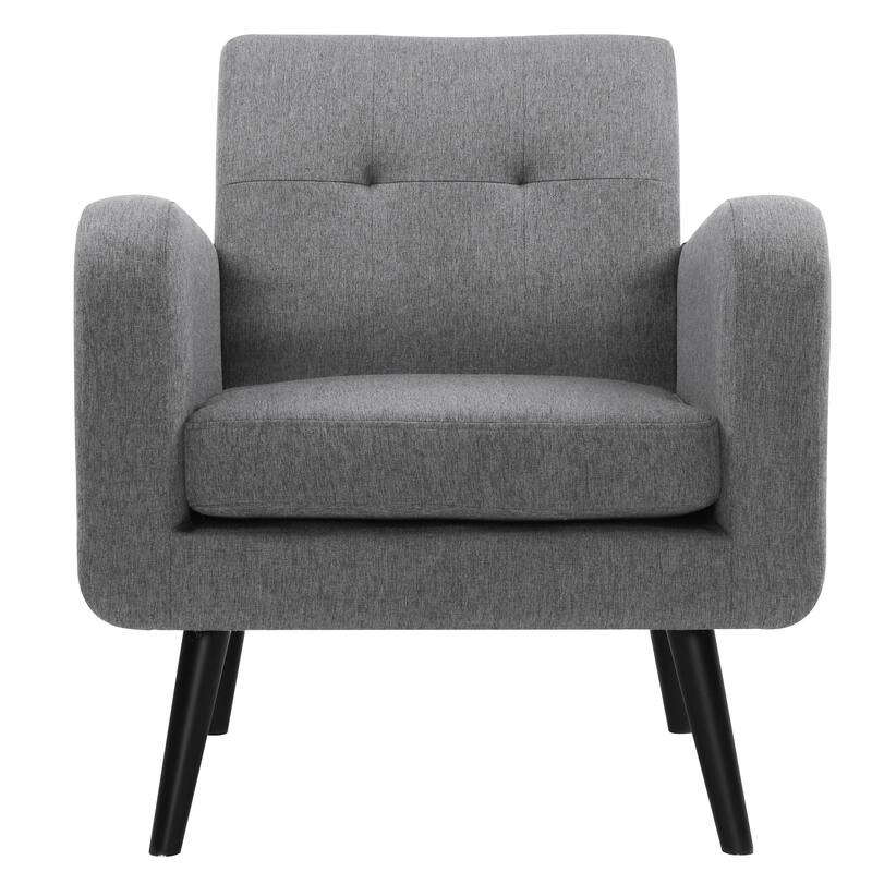 Mid Century Fabric Modern Accent Chair Armchair - Grey