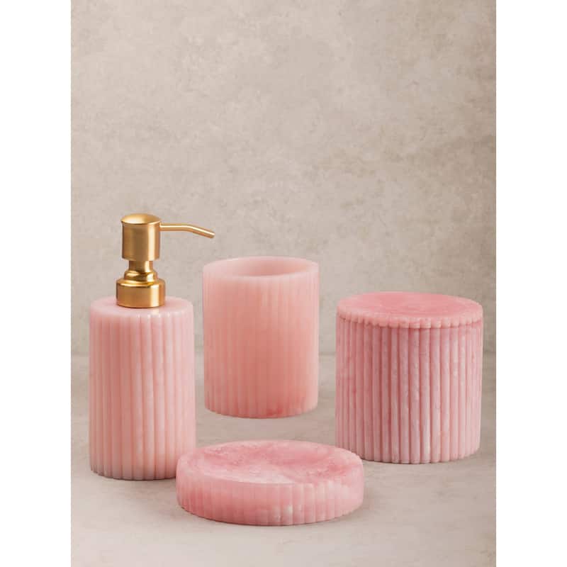 Porto Pink Bath Accessories - Set of 4 - Set of 4