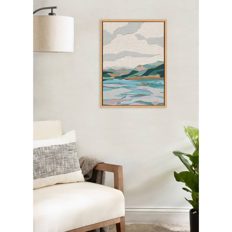 Kate and Laurel Sylvie Dal Lake Framed Canvas by Nikita Jariwala
