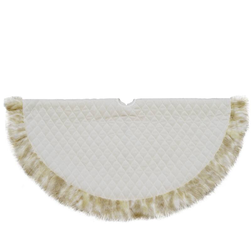 48" Beige and Ivory Contemporary Christmas Tree Skirt