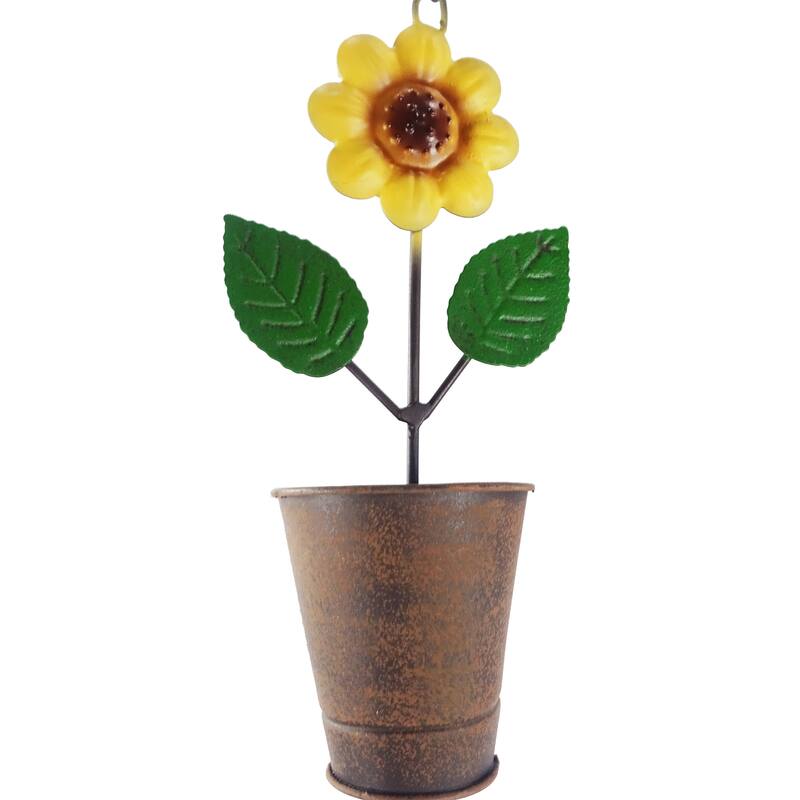 Metal Hanging Sunflower Pot Chain Rain Catcher