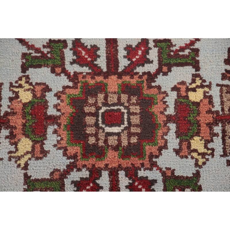 Light Blue Heriz-Serapi Accent Rug Hand-Knotted Oriental Wool Carpet - 2'11"x 4'11"