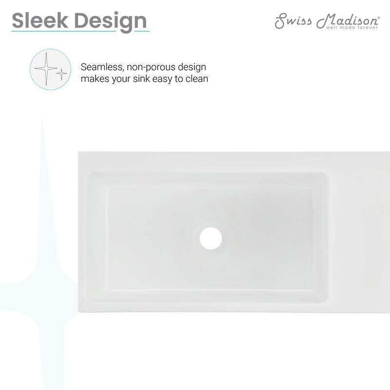 Limoges 24" Rectangle Wall-Mount Bathroom Sink In Matte White - 11.8" x 23.75" 7.85"