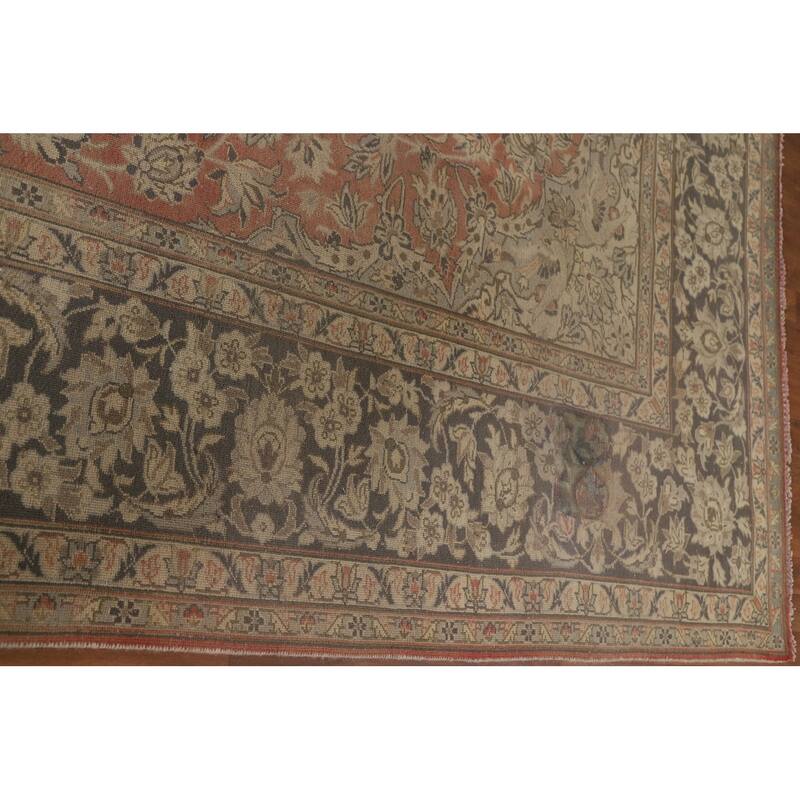 Traditional Kashan Persian Vintage Area Rug Hand-knotted Wool Carpet - 10'0" x 13'4"