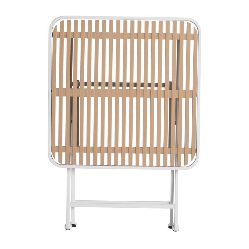 Modern Foldable Square Table with Polypropylene Top and Metal Legs