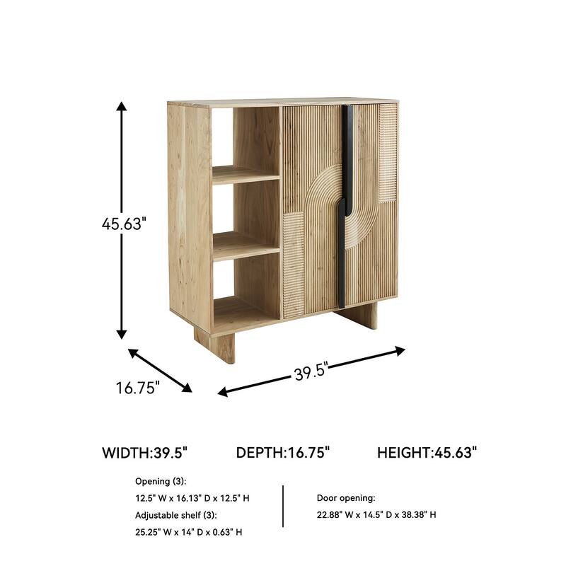 Signature Design by Ashley Kierwell Natural Accent Cabinet - 39.5" W x 16.75" D x 45.63" H