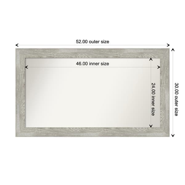 dimension image slide 90 of 113, Dove Greywash Framed Non-Beveled Custom Wall Mirror, Bathroom Vanity Mirror