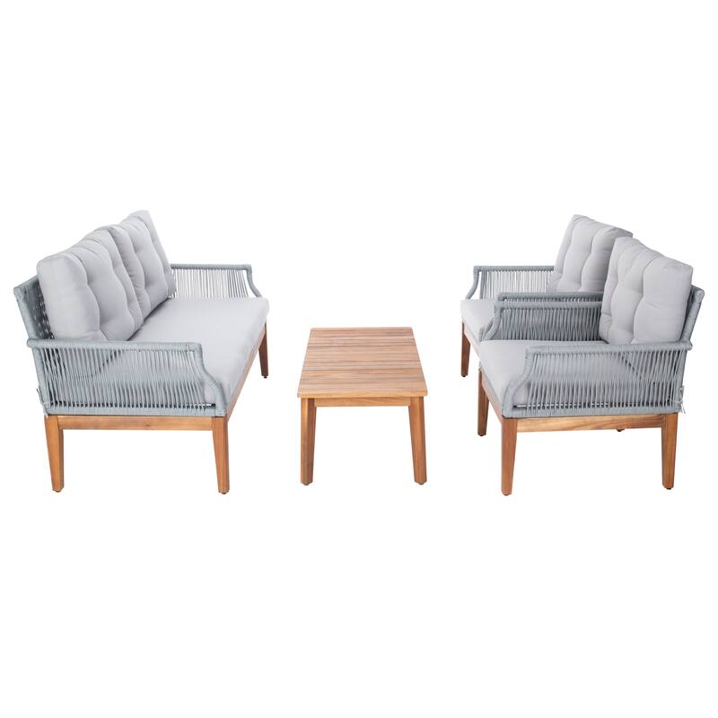 SAFAVIEH Outdoor Living Winslo 4-Piece Patio Set - 57"W x 30"D x 31"H