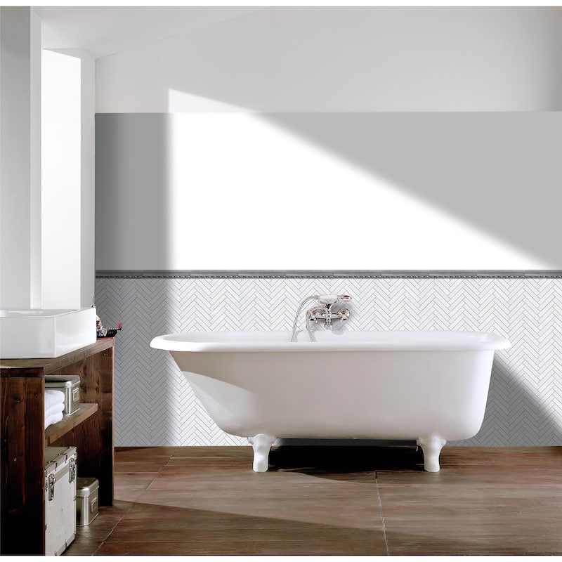 Dove 1.5" x 8" Matte Metallic Listello Wall Tile Trim