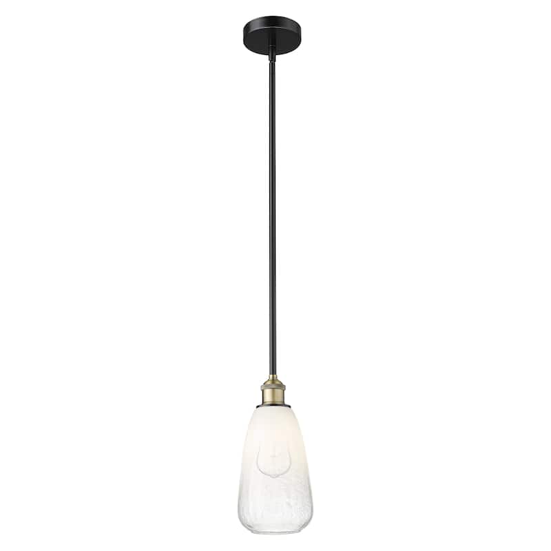 Innovations Lighting Endless Possibilities Edison - Brookhaven Almond - 1 Light 6" Stem Hung Mini Pendant - Black Antique Brass/Opal