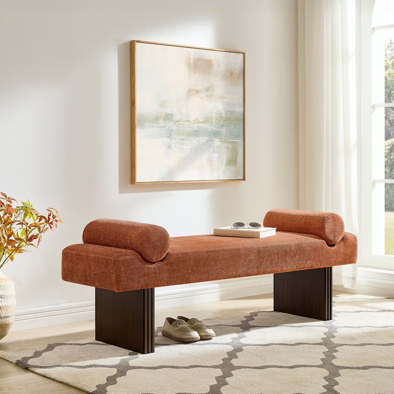 Roundhill Furniture Brooke Contemporary Upholstered Bench