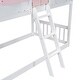 preview thumbnail 23 of 22, Twin over Twin House Bunk Bed with Roof, Safety Guardrails and Ladder