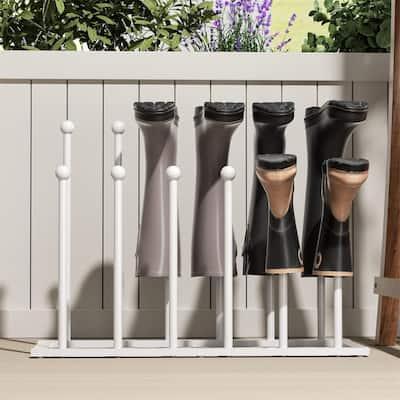 Free Standing Shoe Racks - White Metal Boot Rack