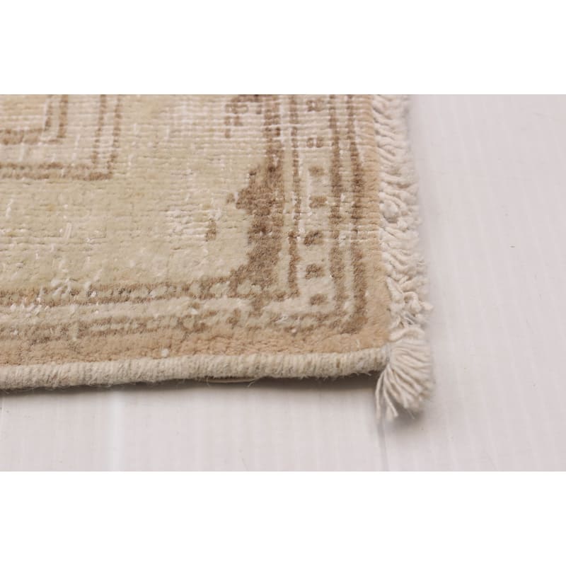 ECARPETGALLERY Hand-knotted Antalya Vintage Beige Wool Rug - 8'1 x 11'0