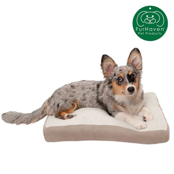 Shop Furhaven Pet Bed Faux Sheepskin Suede Deluxe Pillow Dog