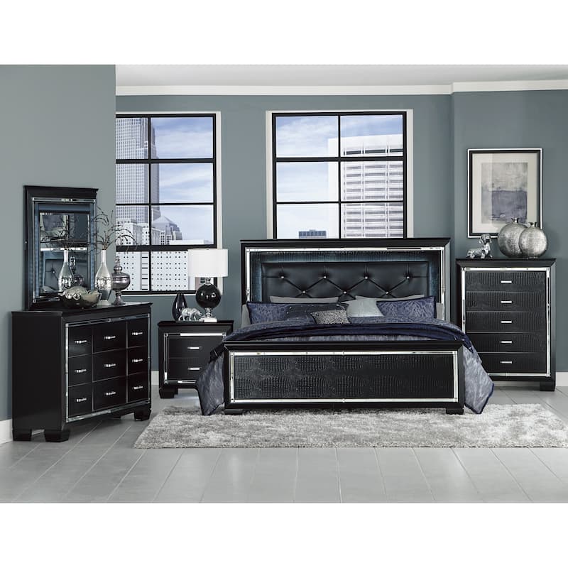 Nightstand of Embossed Front Modern Bed Side Table
