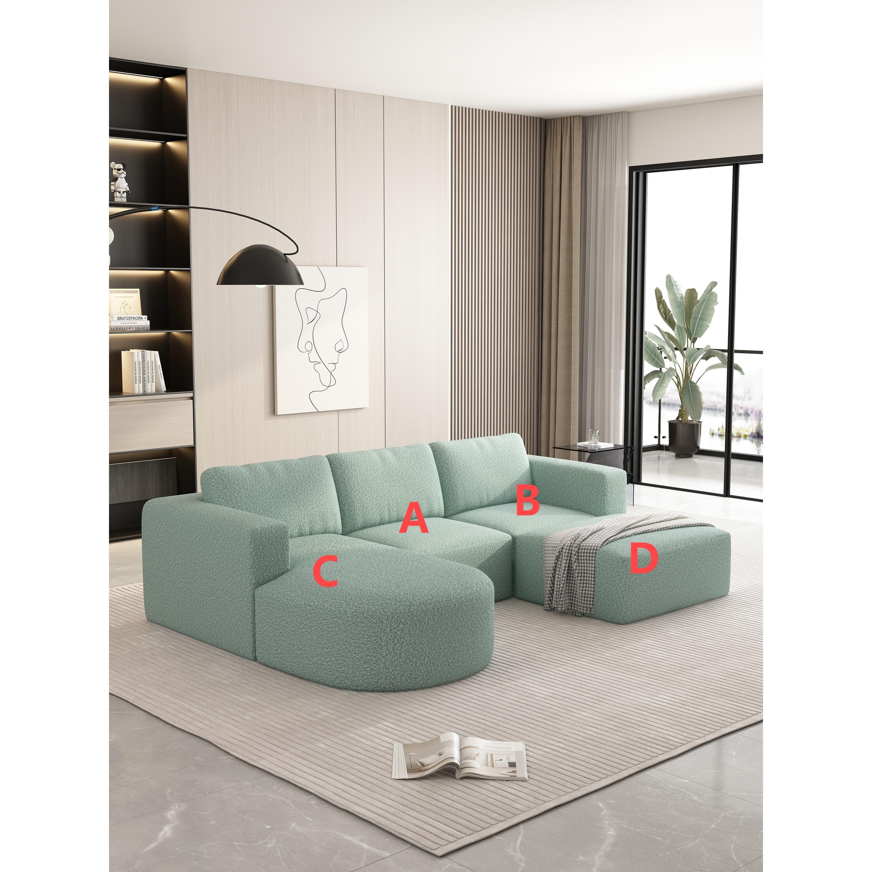 Memory foam sectional discount