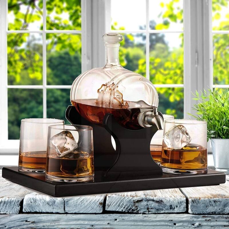 Ship in a Bottle Whiskey Decanter Set