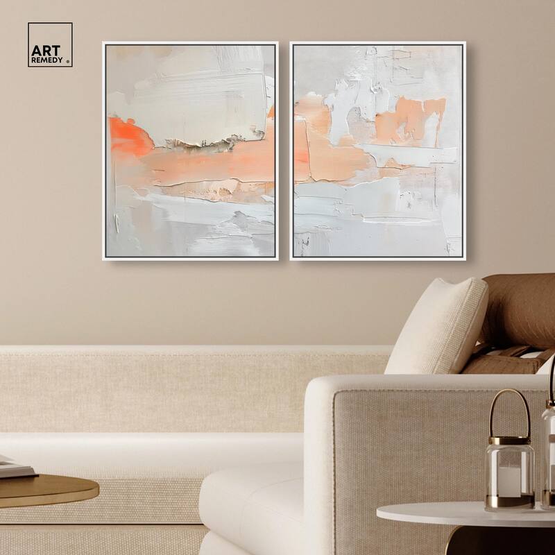 Orange Mist Halo Canvas Set of 2 by Art Remedy