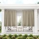 preview thumbnail 69 of 99, ATI Home Indoor/Outdoor Solid Cabana Tab Top Curtain Panel Pair 54x63 - Taupe