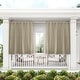 preview thumbnail 21 of 21, ATI Home Indoor/Outdoor Solid Cabana Tab Top Curtain Panel Pair 54x132 - Taupe
