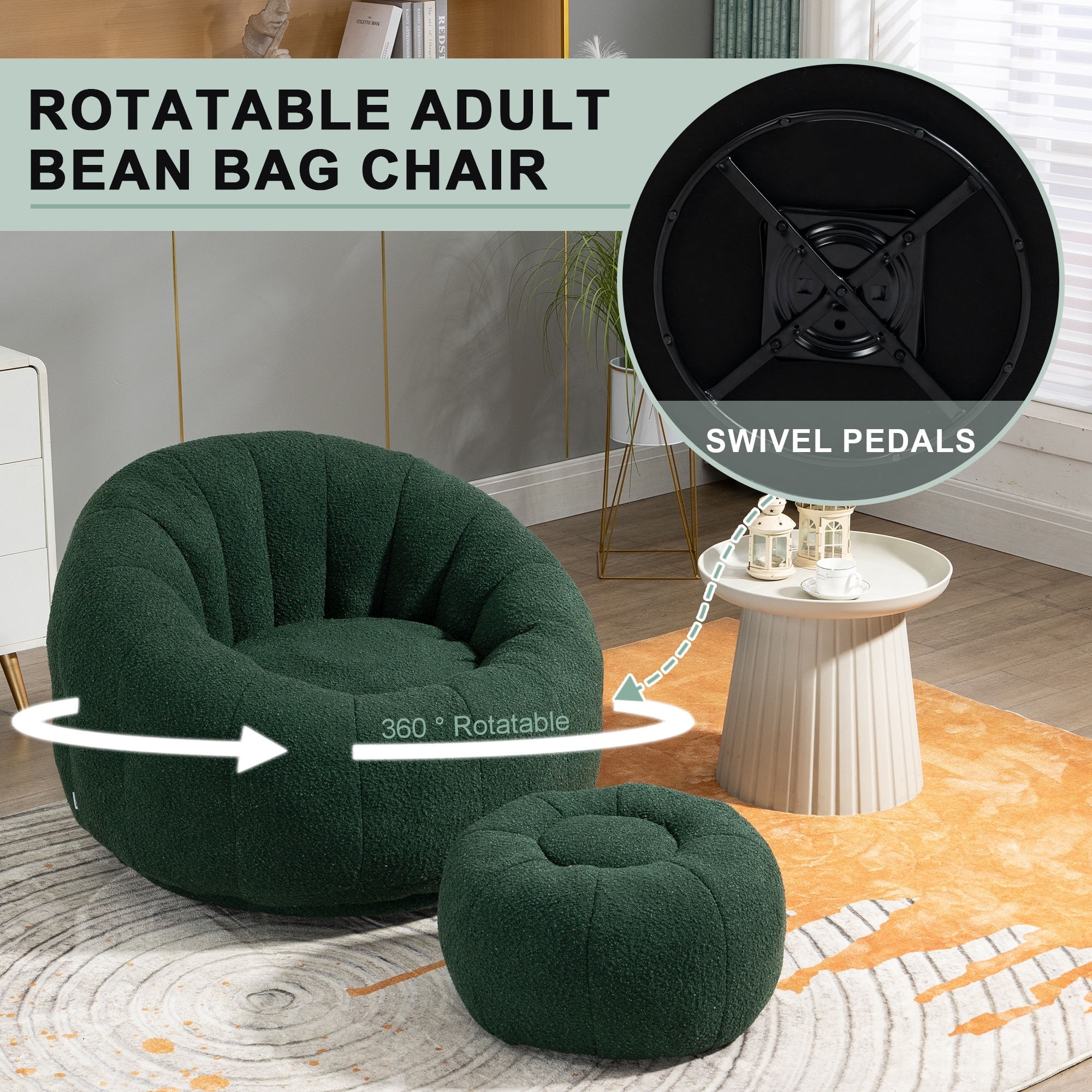 Swivel bean bag chair clearance