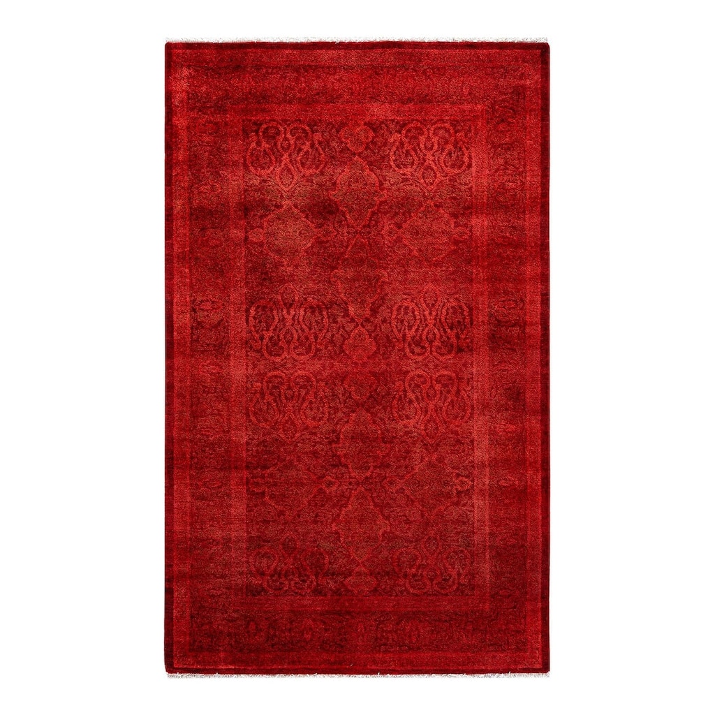 Contemporary Overdyed Wool Hand Knotted Area Rug - 3' 1" x 5' 2"
