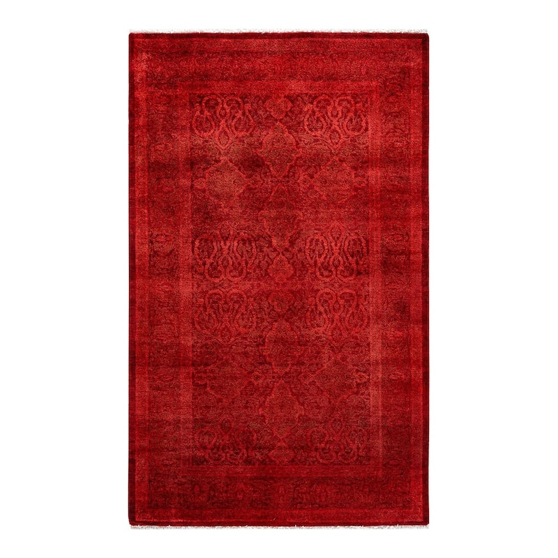 Contemporary Overdyed Wool Hand Knotted Area Rug - 3' 1" x 5' 2"