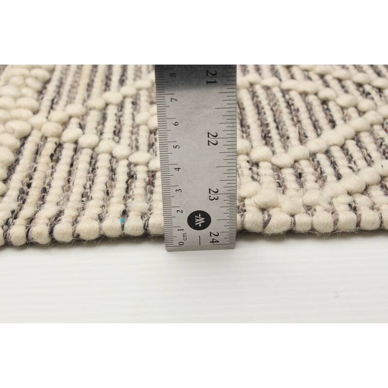 ECARPETGALLERY Braid weave Sienna Cream Wool Rug - 4'11 x 8'1