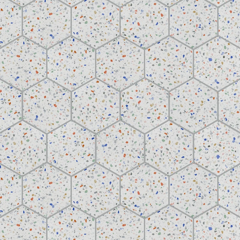 Merola Tile Venice Hex Colors Light 8-5/8" x 9-7/8" Porcelain Floor and Wall Tile