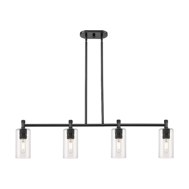 Innovations Lighting 434-4I-10-44 Crown Point Linear Crown Point 4 - Matte Black / Clear