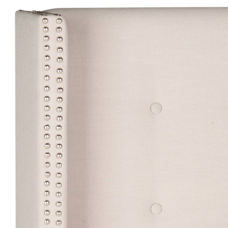 SAFAVIEH Rengin Taupe Upholstered Tufted Wingback Headboard (Twin)