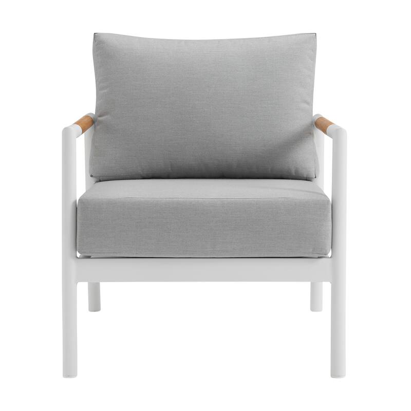 Royal 4-Piece Patio All Weather Deep Seating Outdoor Conversation Set with Gray Cushions
