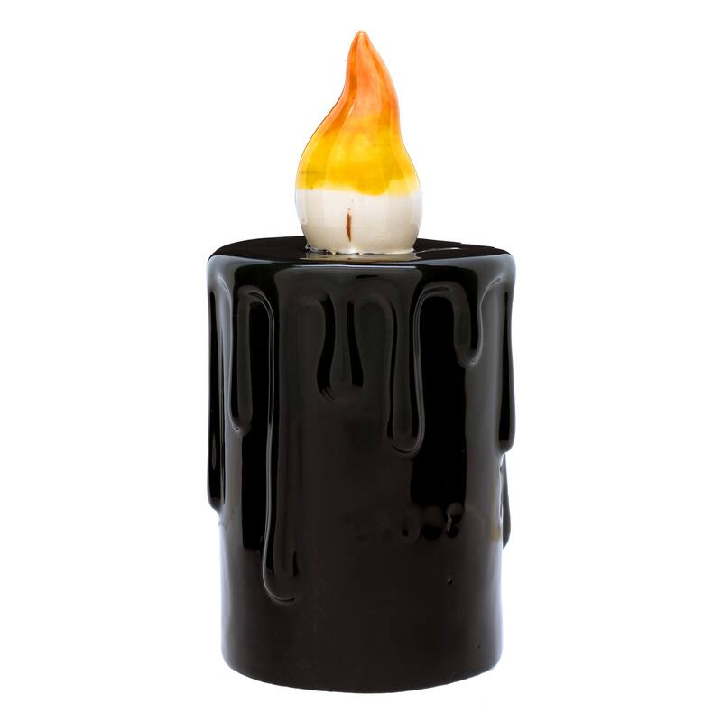 National Tree Company 6" Green Halloween Porcelain Candle (Set of 2) - 6 in