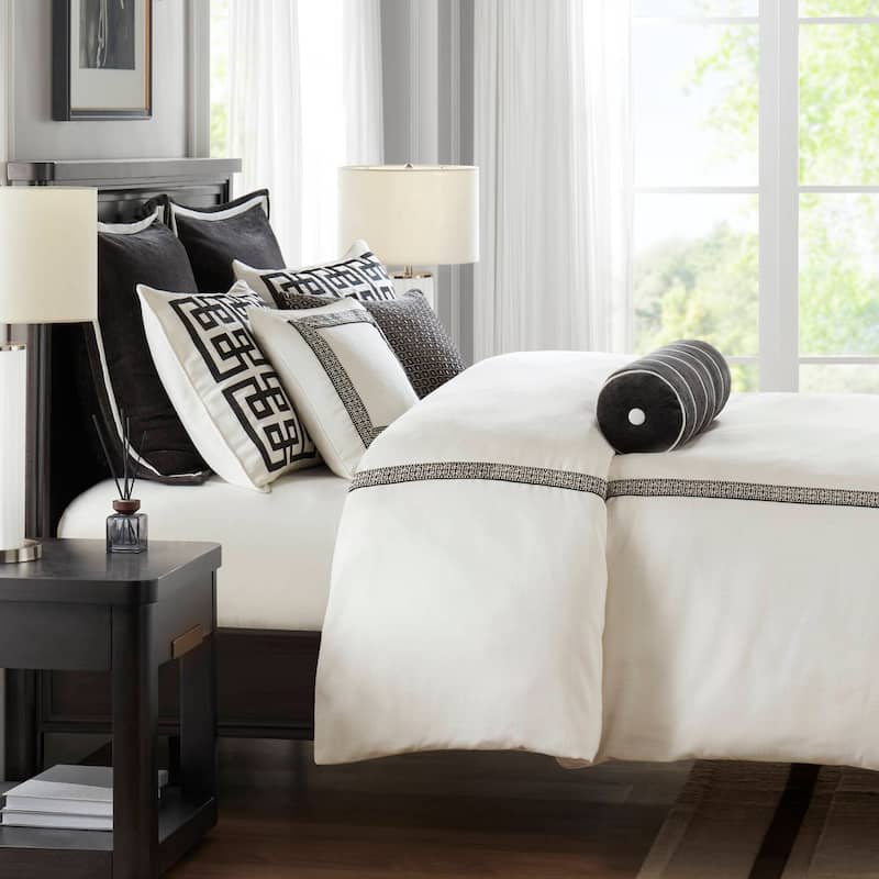 Madison Park Signature Jarvis Embroidery Oversized Duvet Style Comforter Set