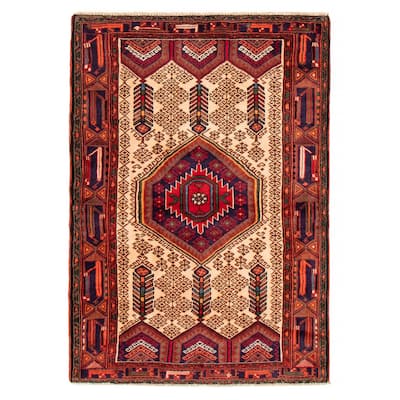 ECARPETGALLERY Hand-knotted Andelz Cream Wool Rug - 4'4 x 6'4
