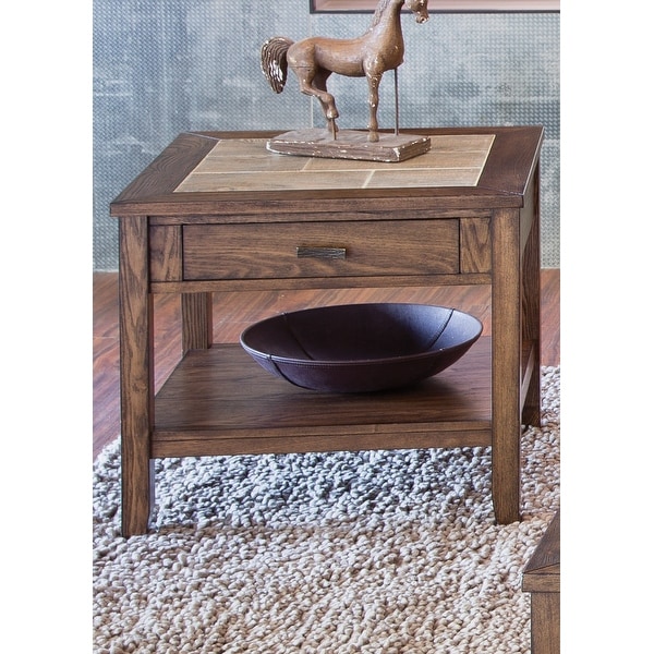 Mesa Valley Tobacco Ceramic Tile Top End Table. Opens flyout.