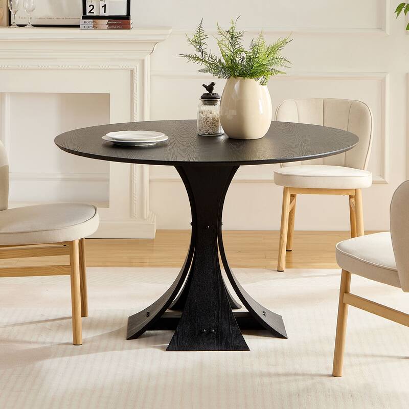 47.2" Round Modern Style MDF Wood Dining Table