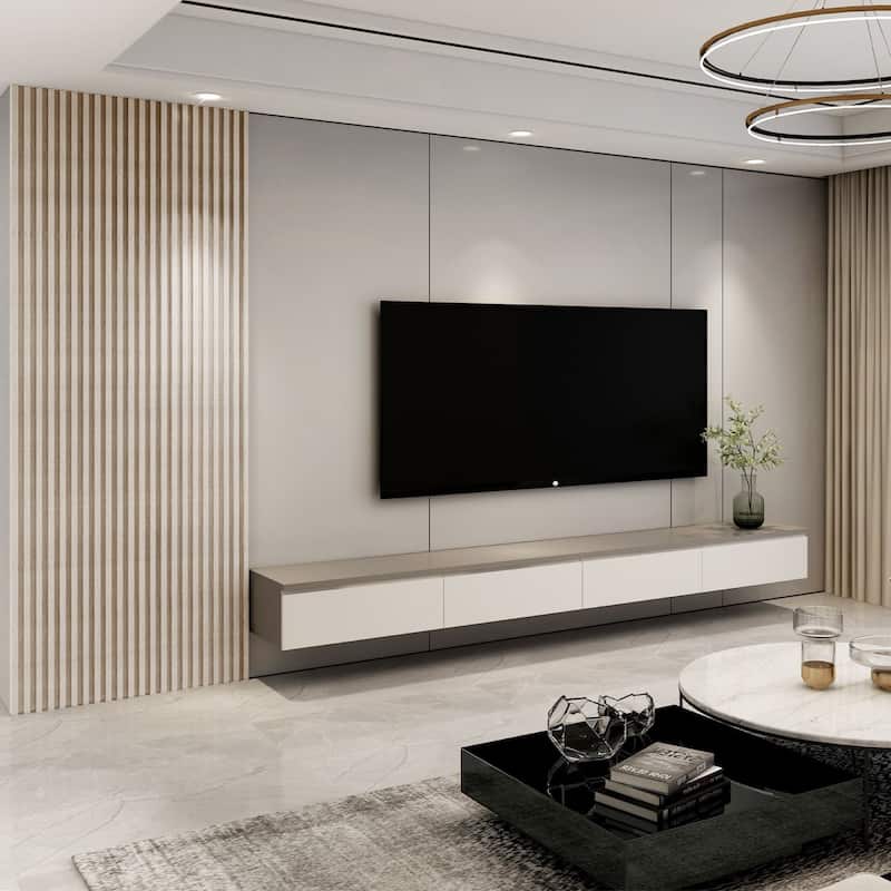 Art3d 96'' x 6'' Slat Wall Panels,WPC Acoustic Wall Cladding siding Board, 8pcs,32 sqft - 96X6 in
