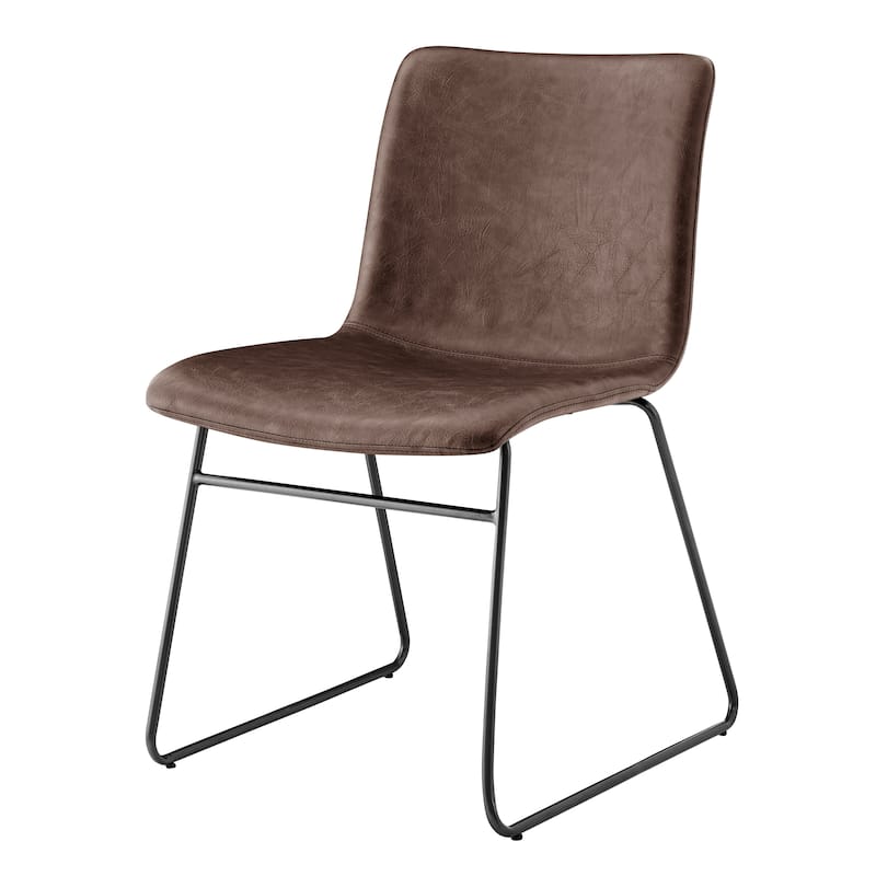 NPD Furniture Bruce Faux Leather Dining Side Chair (Set of 2)