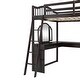 preview thumbnail 51 of 52, Solid Wood Loft Bed with Bulit-in U-shaped Desk and 2 Drawers, Full Size Loft Bedframe with Storage Shelves and Tri-fold Mirror