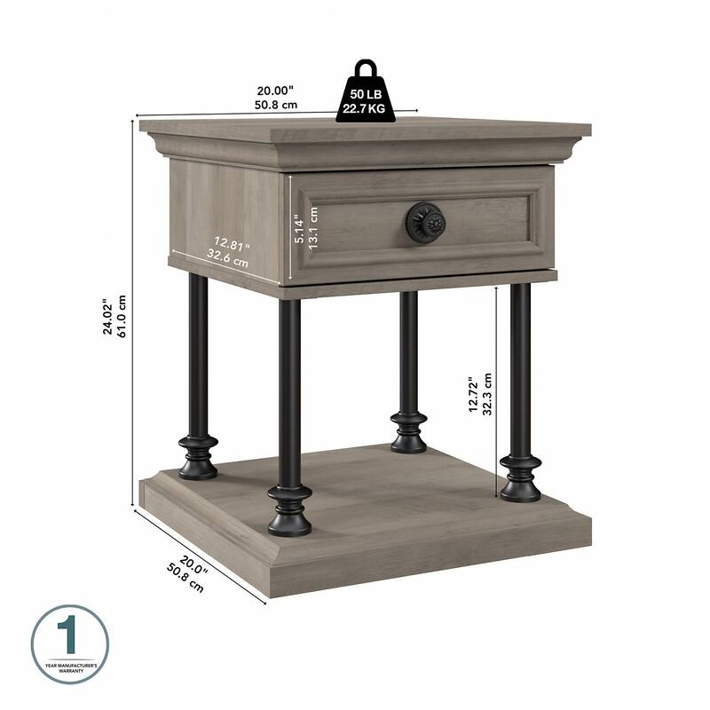 Coliseum Designer End Table with Storage by Bush Furniture